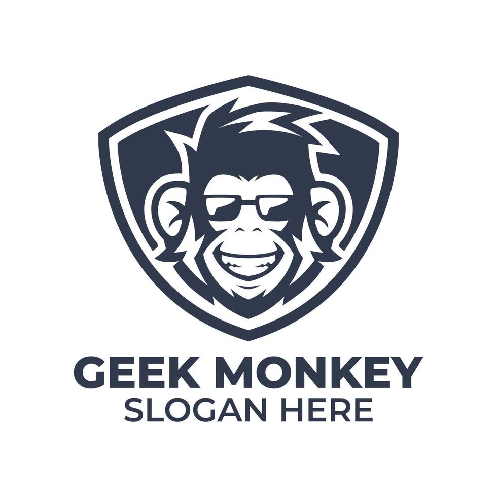 modèles de logo de singe geek vecteur