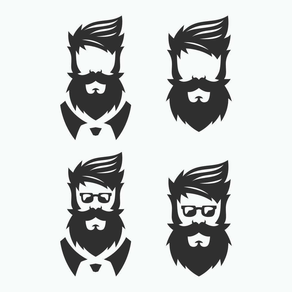 modèles de logo de barbu vecteur