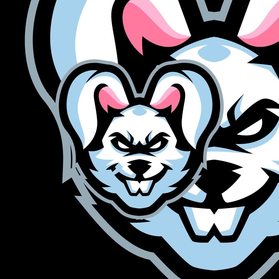 modèles de logo de mascotte de lapin vecteur