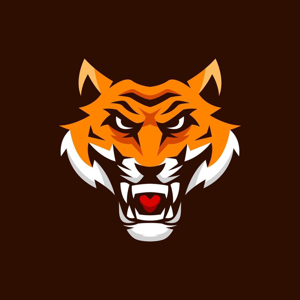 modèles de logo de mascotte de tête de tigre vecteur