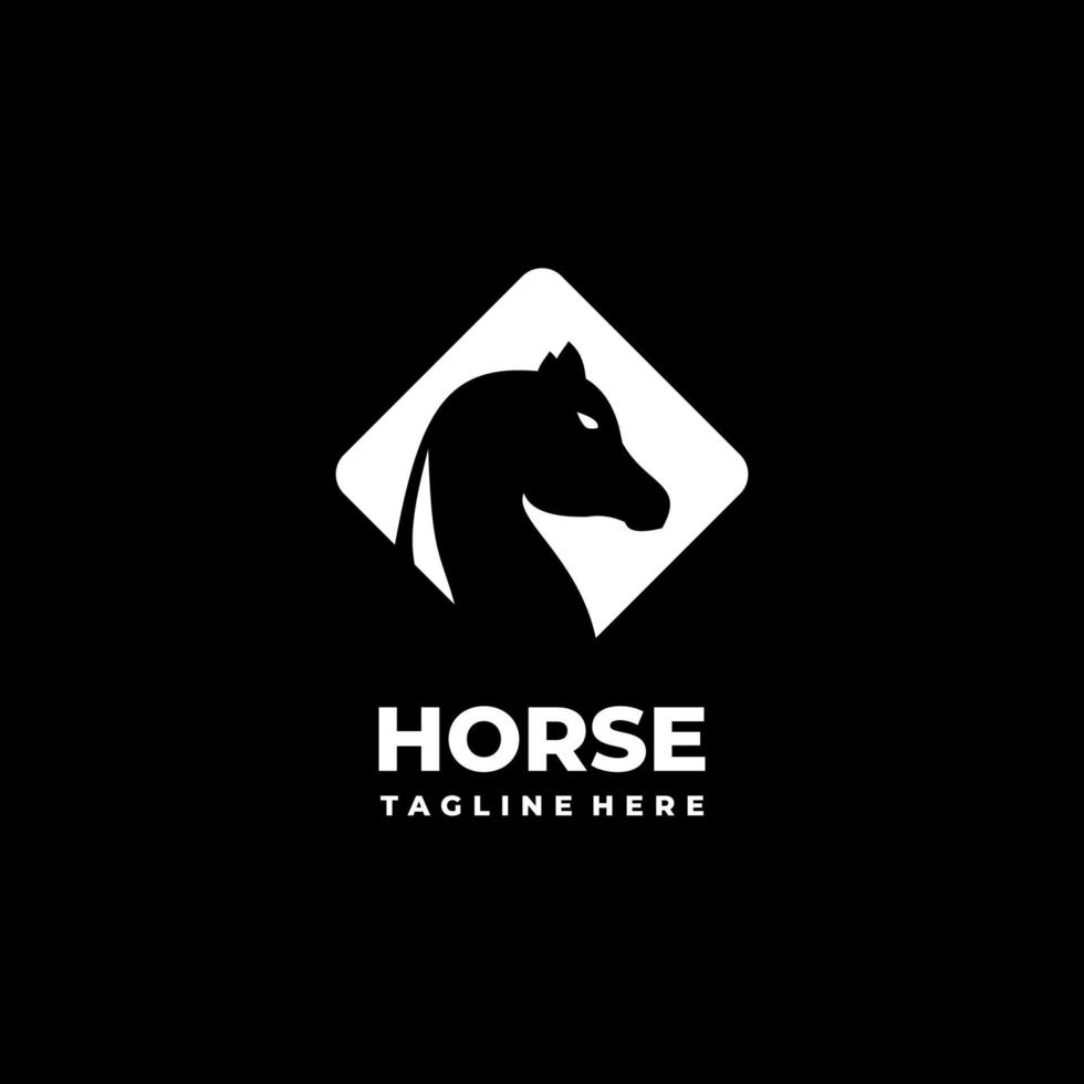 logo de cheval. logo de cheval de ferme simple vecteur