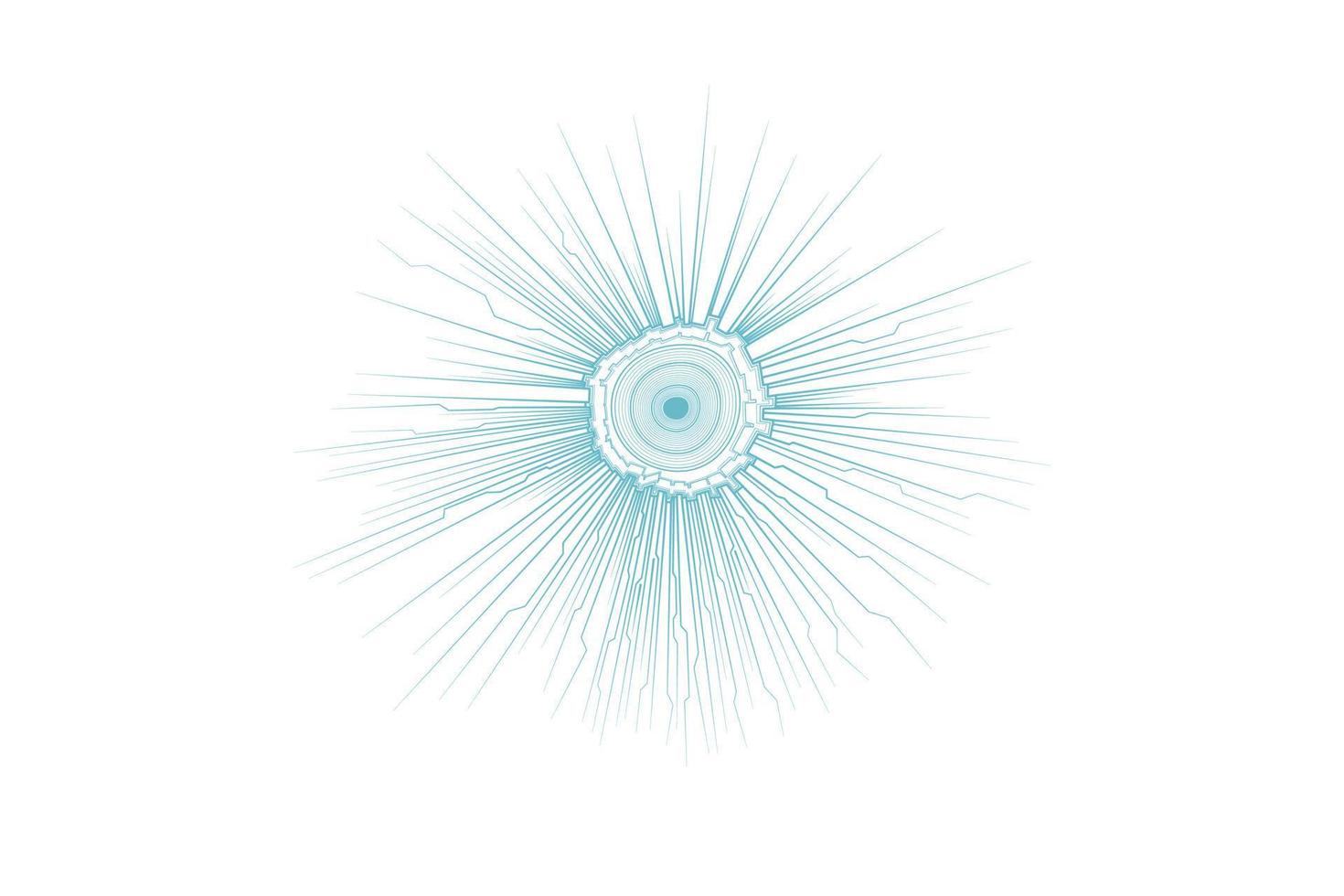 illustration en ligne avec des points circulaires au centre et des points séparés vecteur