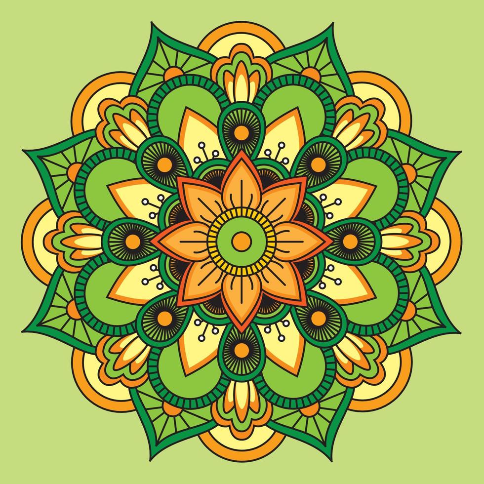 imprimer l'art du mandala vectoriel avec un style traditionnel d'ornement