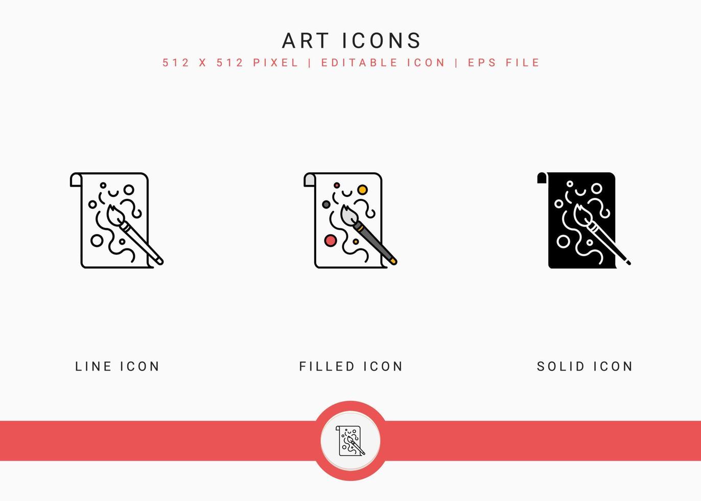 les icônes d'art définissent l'illustration vectorielle avec un style de ligne d'icône solide. concept de conception de palette de couleurs. icône de trait modifiable sur fond isolé pour la conception Web, l'interface utilisateur et l'application mobile vecteur