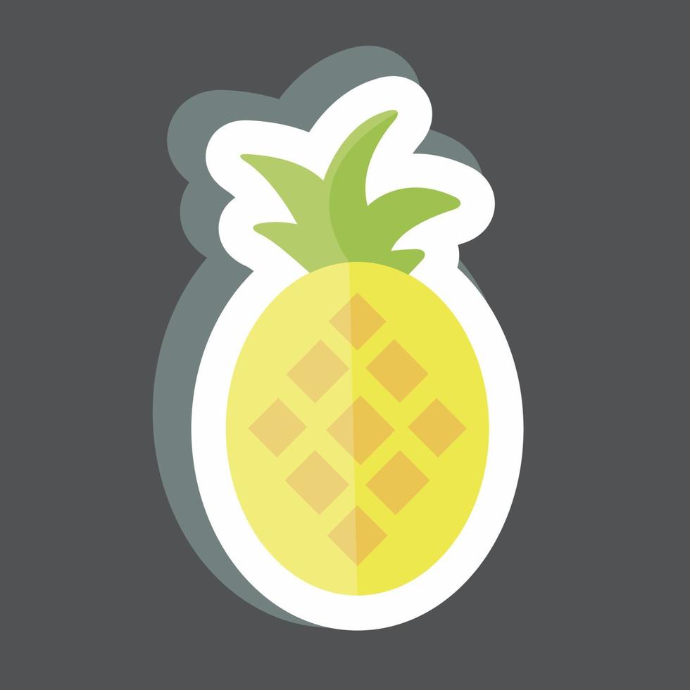 autocollant ananas. adapté au symbole des fruits et légumes. conception simple modifiable. vecteur de modèle de conception. illustration de symbole simple