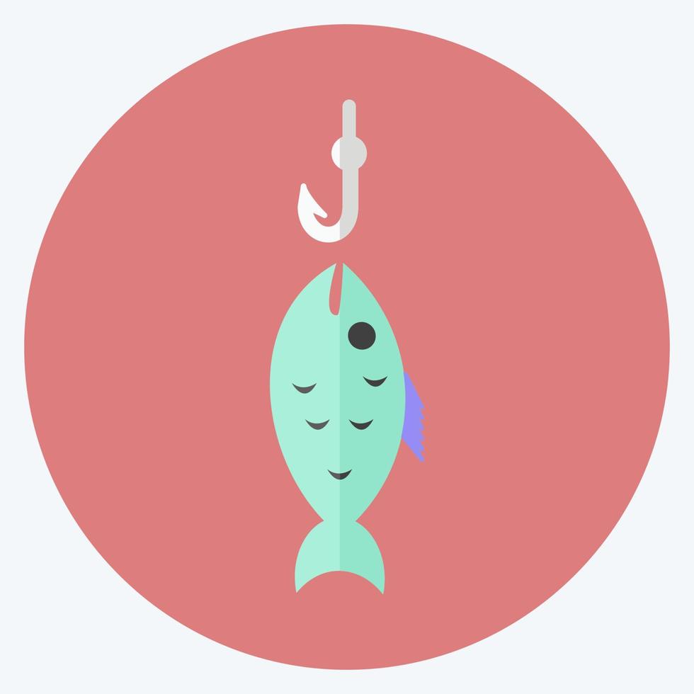 icône poisson pêché. adapté au symbole de la mer. style plat. conception simple modifiable. vecteur de modèle de conception. illustration de symbole simple