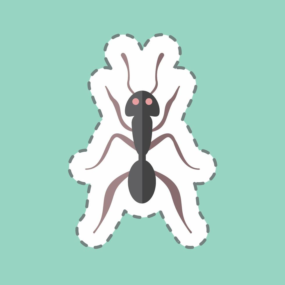 ligne d'autocollant coupe fourmi 1. convient au symbole animal. conception simple modifiable. vecteur de modèle de conception. illustration de symbole simple