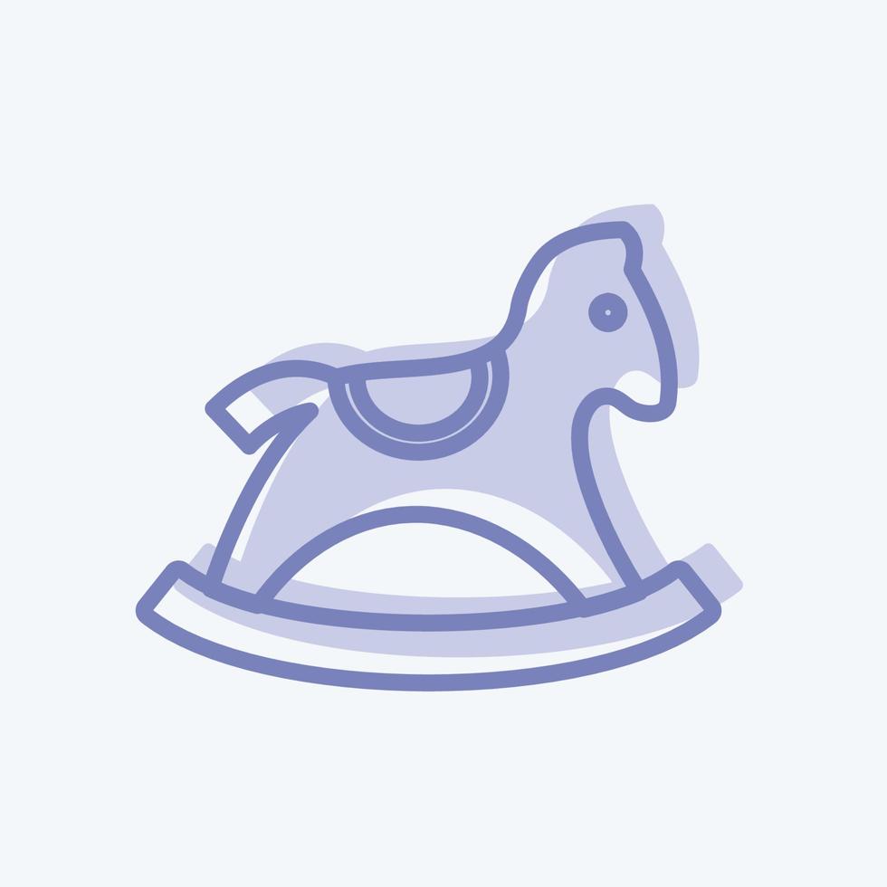 icône cheval à bascule. adapté au symbole du jouet. style bicolore. conception simple modifiable. vecteur de modèle de conception. illustration de symbole simple