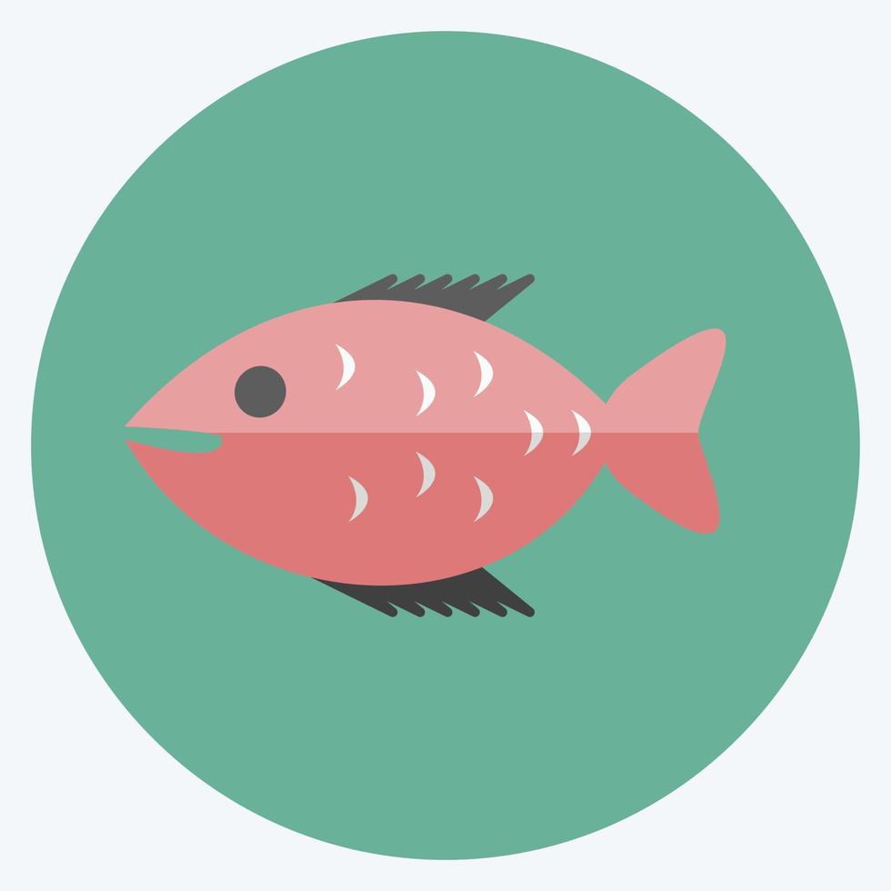poisson icône. adapté au symbole de la mer. style plat. conception simple modifiable. vecteur de modèle de conception. illustration de symbole simple