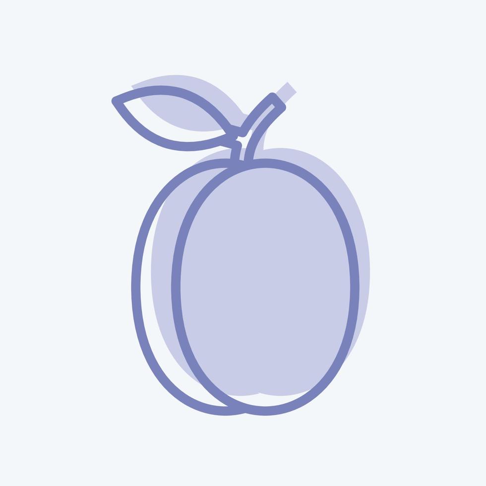 icône prune. adapté au symbole des fruits et légumes. style bicolore. conception simple modifiable. vecteur de modèle de conception