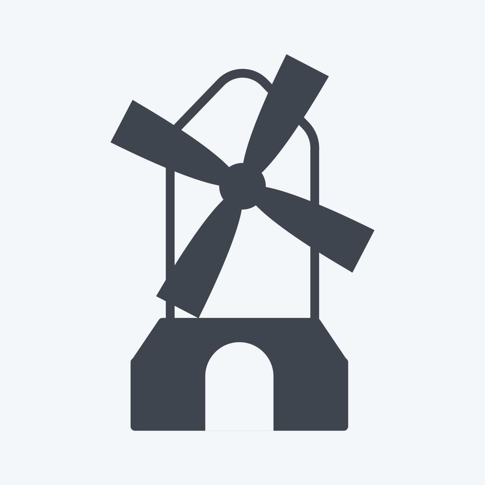 icône moulin à vent. adapté au symbole du jardin. style de glyphe. conception simple modifiable. vecteur de modèle de conception. illustration de symbole simple