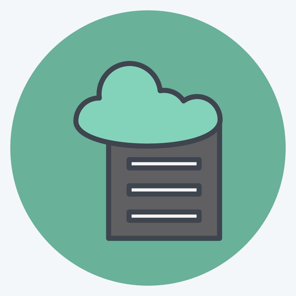 rapports de nuage d'icônes. adapté au symbole d'analyse de données. style de couleur assortie. conception simple modifiable. vecteur de modèle de conception. illustration de symbole simple