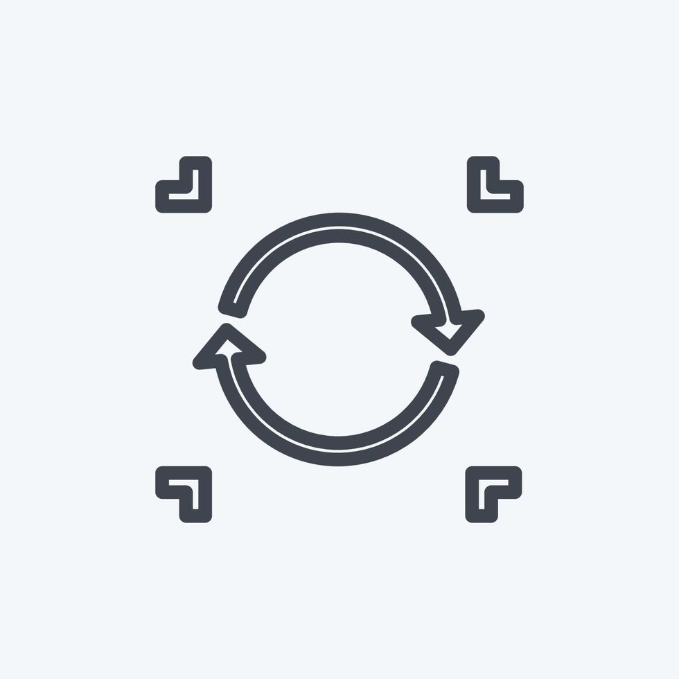 synchronisation des données d'icônes. adapté au symbole d'analyse de données. style de ligne. conception simple modifiable. vecteur de modèle de conception. illustration de symbole simple