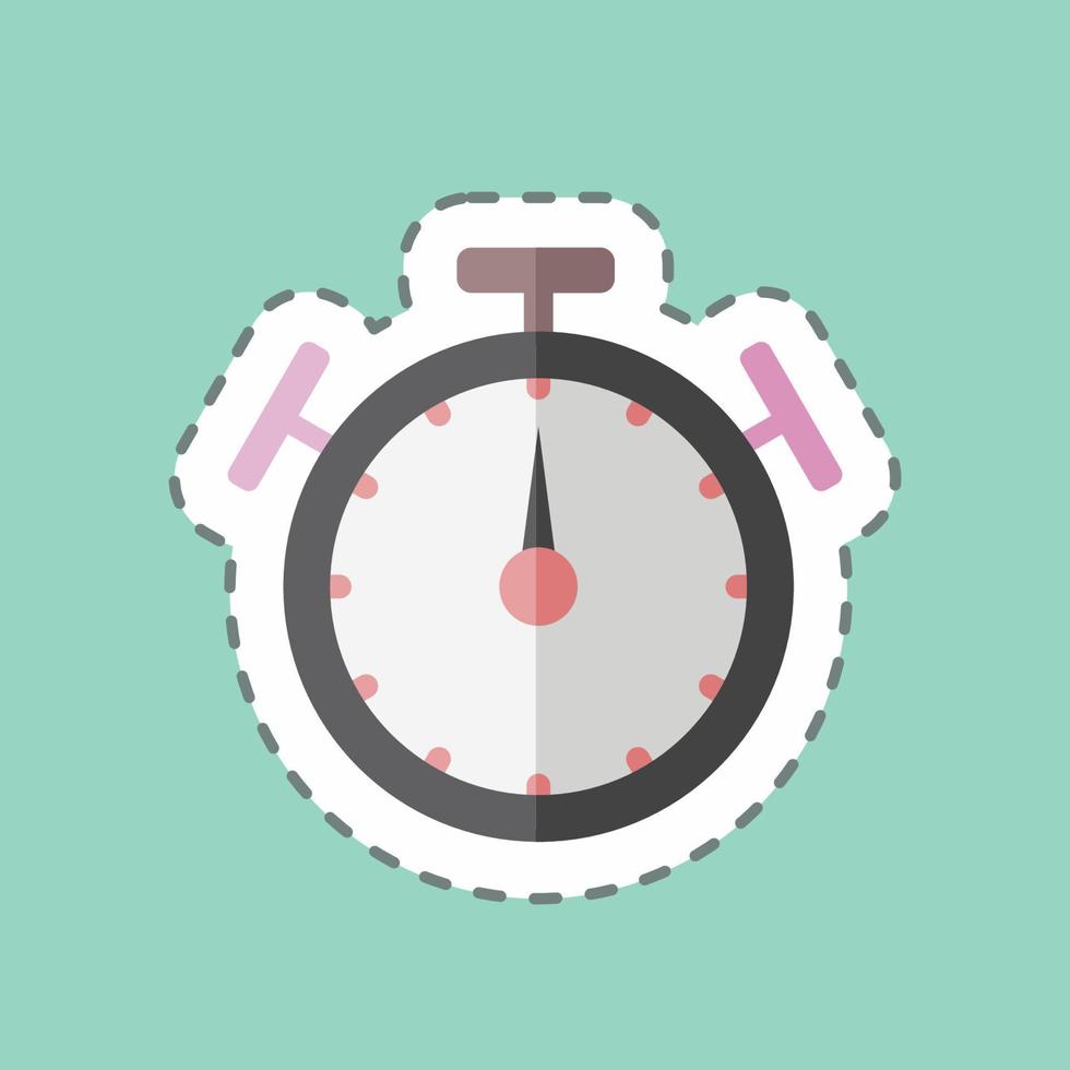 chronomètre de coupe de ligne d'autocollant. adapté au symbole de l'interface web. conception simple modifiable. vecteur de modèle de conception. illustration de symbole simple