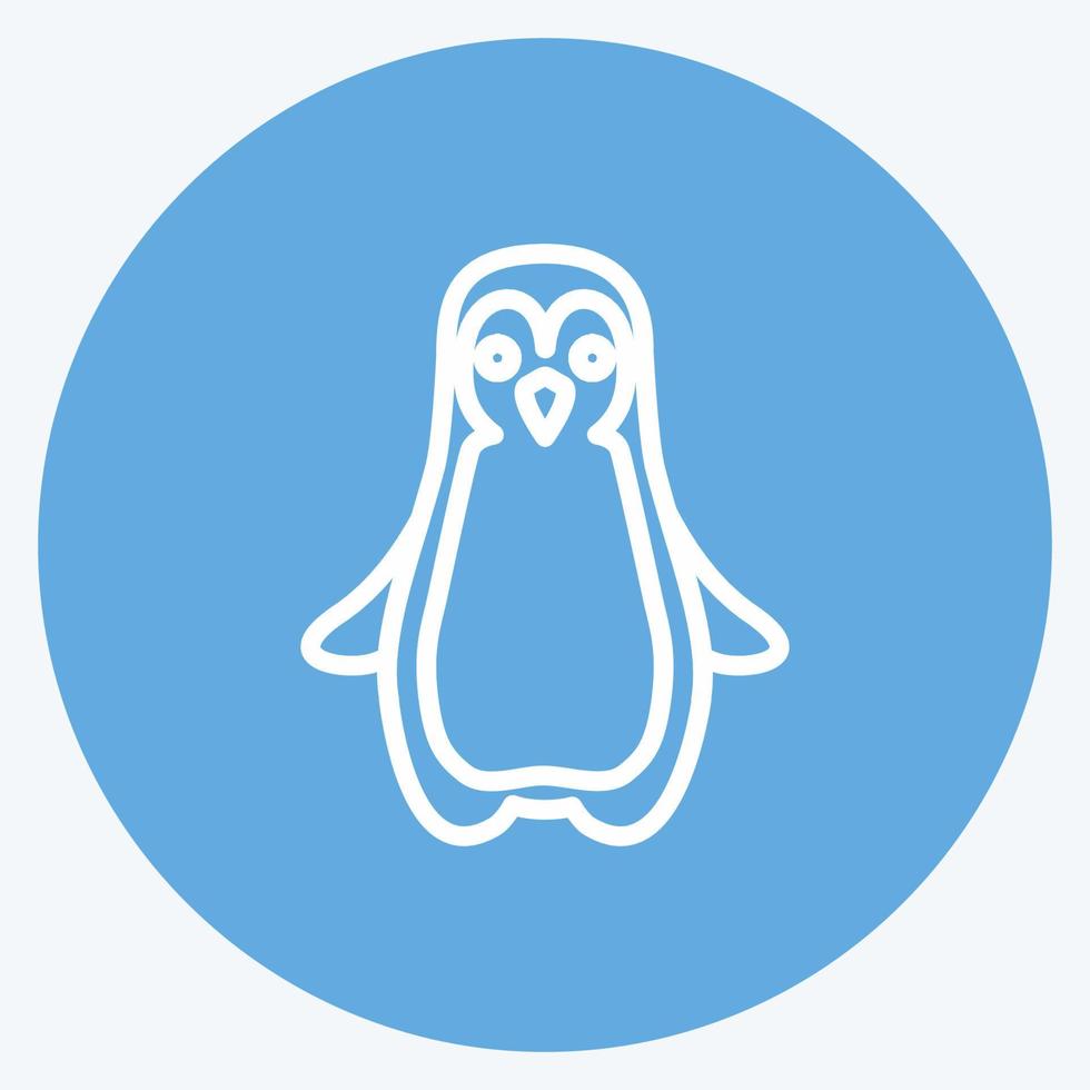 icône pingouin. adapté au symbole animal. façon yeux bleus. conception simple modifiable. vecteur de modèle de conception. illustration de symbole simple