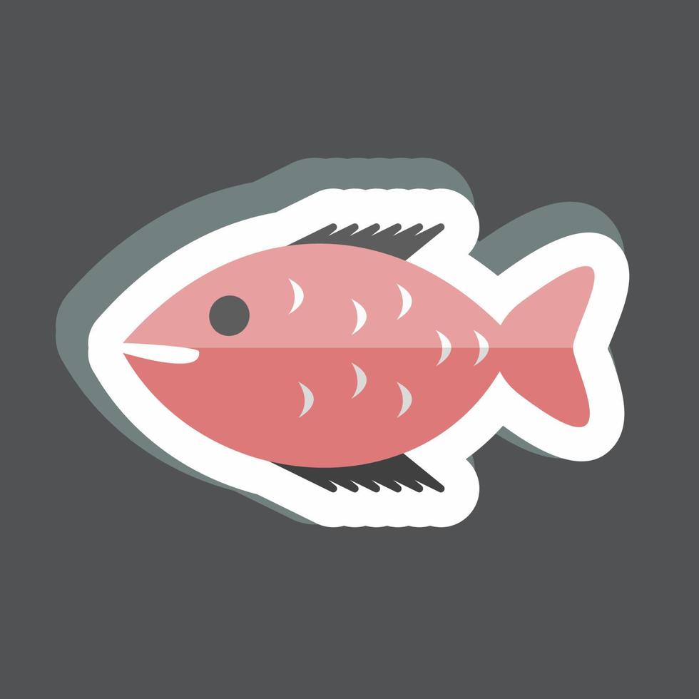 poisson autocollant. adapté au symbole de la mer. conception simple modifiable. vecteur de modèle de conception. illustration de symbole simple