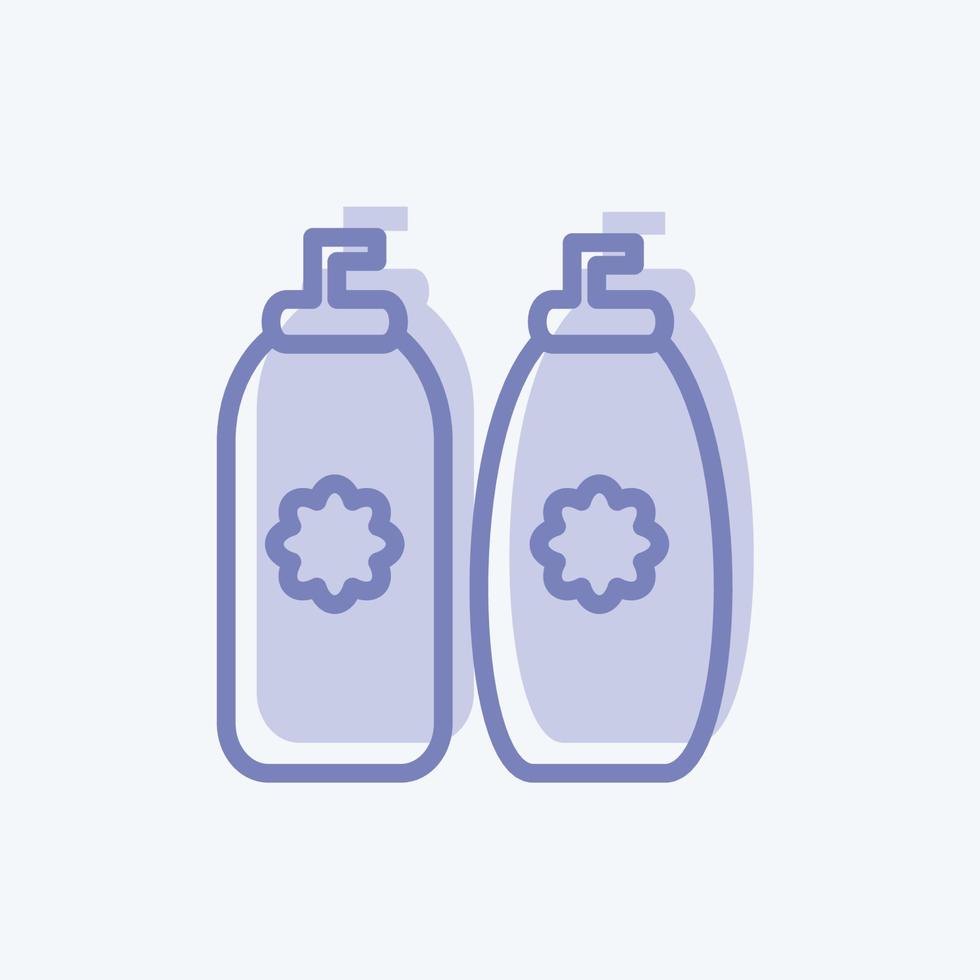 bouteilles de parfum d'icône. adapté au symbole du spa. style bicolore. conception simple modifiable. vecteur de modèle de conception. illustration de symbole simple