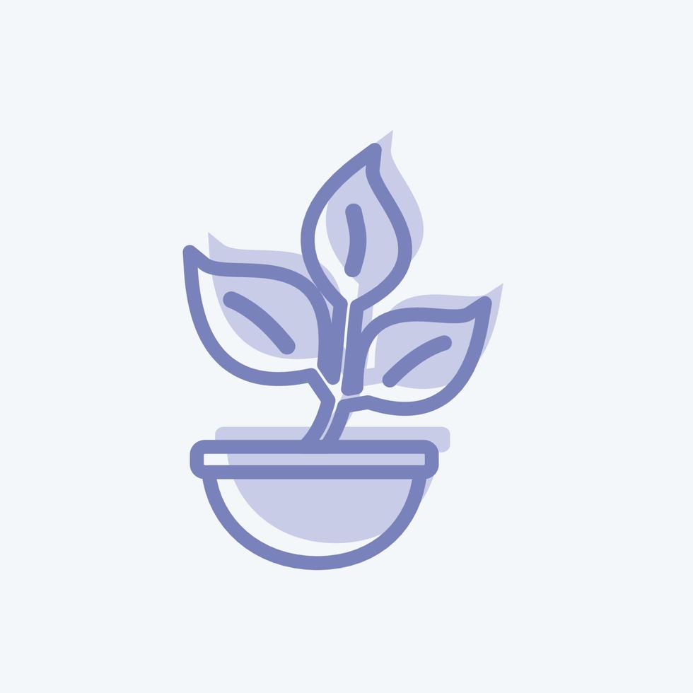 icône plante. adapté au symbole du printemps. style bicolore. conception simple modifiable. vecteur de modèle de conception. illustration de symbole simple