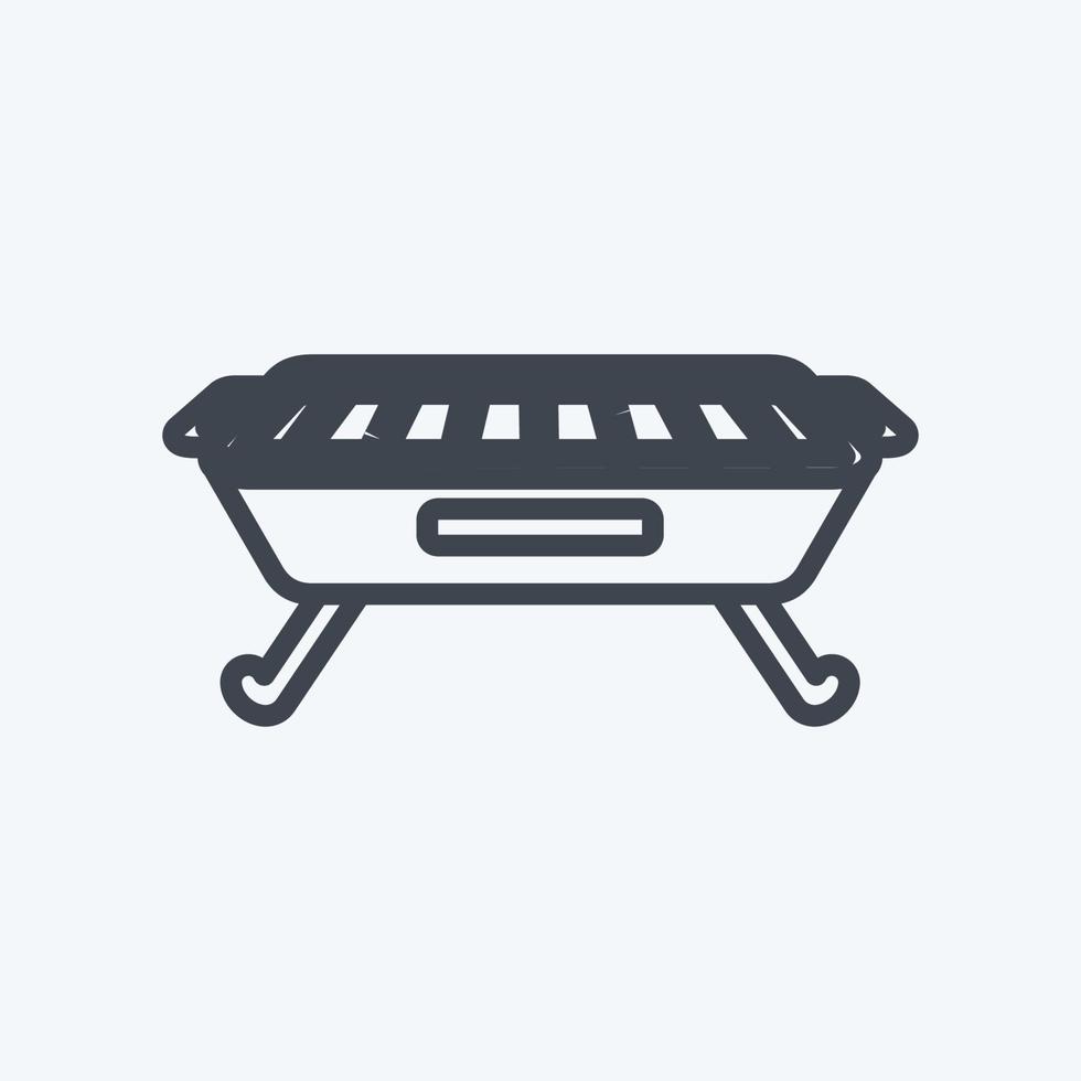 barbecue icône. adapté au symbole de la maison. style de ligne. conception simple modifiable. vecteur de modèle de conception. illustration de symbole simple