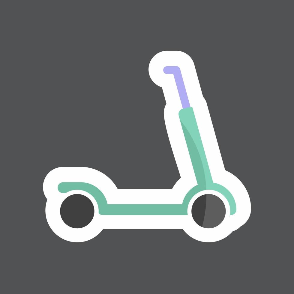 autocollant scooter. adapté au symbole du jouet. conception simple modifiable. vecteur de modèle de conception. illustration de symbole simple