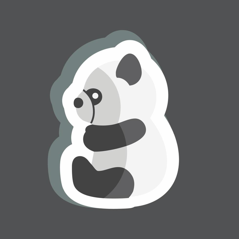 autocollant panda. adapté au symbole animal. conception simple modifiable. vecteur de modèle de conception. illustration de symbole simple