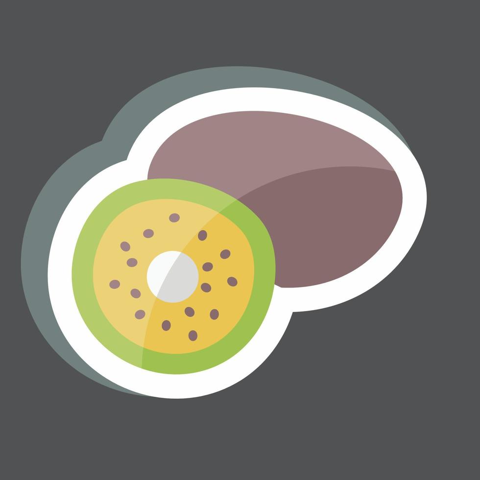 autocollant kiwi. adapté au symbole des fruits et légumes. conception simple modifiable. vecteur de modèle de conception