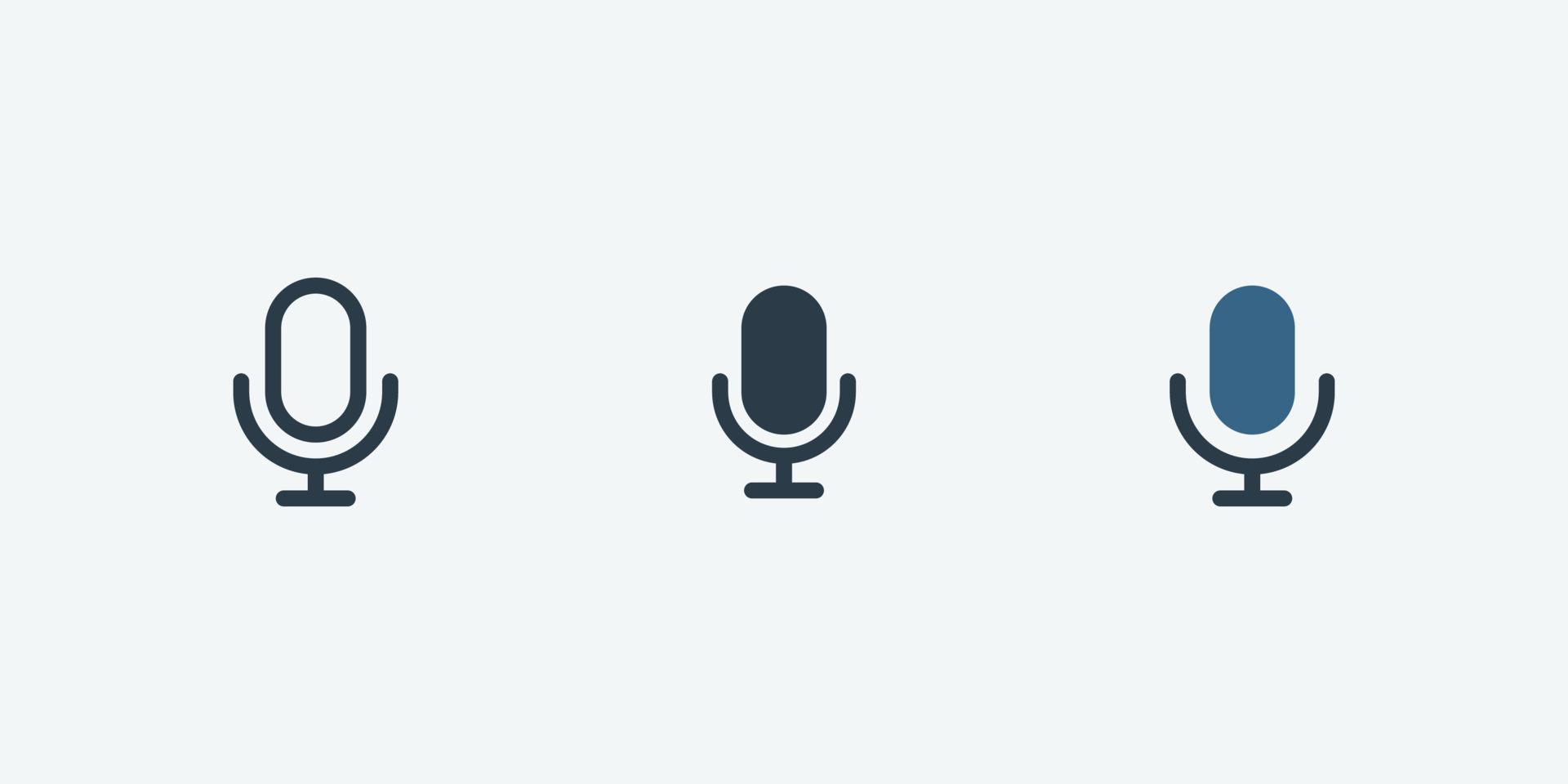 icône de vecteur de microphone isolée pour les interfaces de conception Web et d'application
