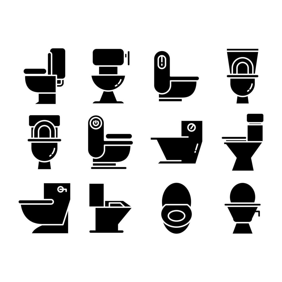 icônes de cuvette de wc et de toilette vecteur
