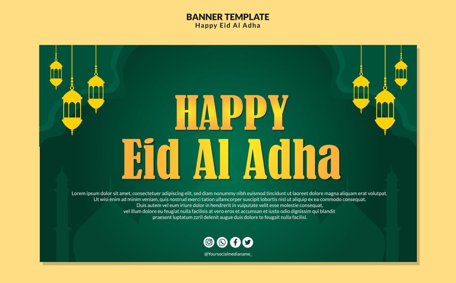 modèle de bannière eid al adha vecteur