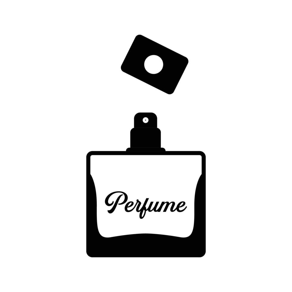 silhouette de parfum. élément de design icône noir et blanc sur fond blanc isolé vecteur