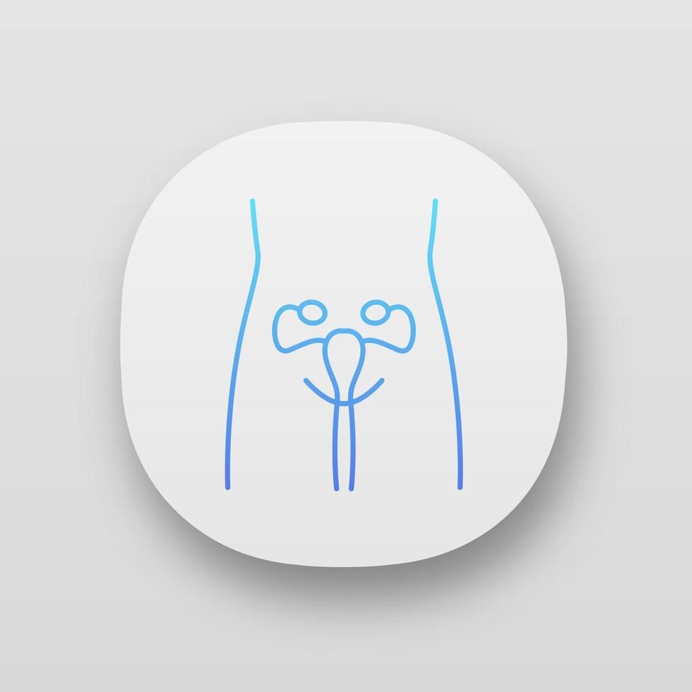 icône de l'application du système reproducteur des femmes en bonne santé. organe humain en bonne santé. la fertilité. santé des femmes saines. interface utilisateur ui ux. applications web ou mobiles. illustrations vectorielles isolées vecteur