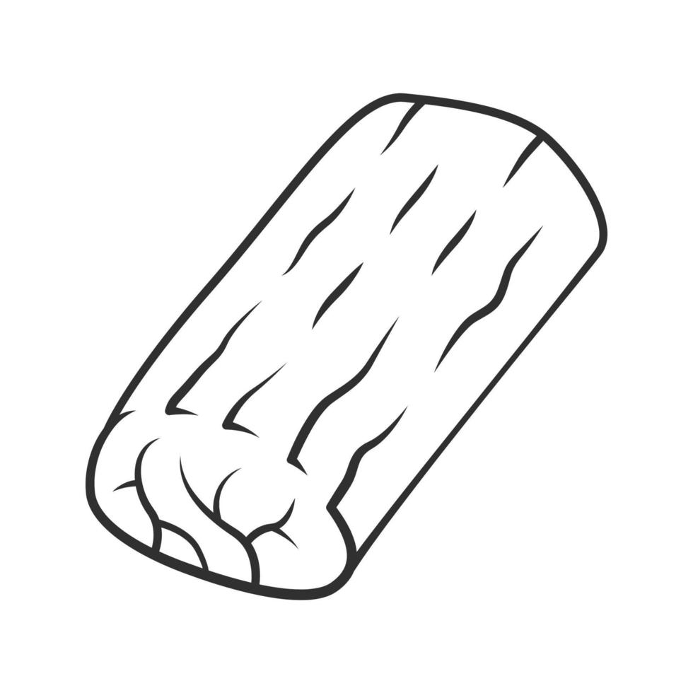 icône linéaire de rôti. viande de boucherie. ingrédient pour le déjeuner. production et vente de viande. source de protéines. commerce de boucherie. illustration de la ligne mince. symbole de contour. dessin isolé de vecteur. trait modifiable vecteur