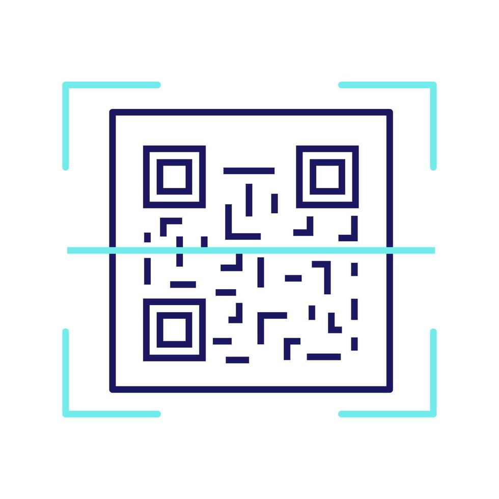 icône de couleur de numérisation de code qr. Application de lecture de code 2D. lecteur de code-barres matriciel. code-barres en deux dimensions. illustration vectorielle isolée vecteur