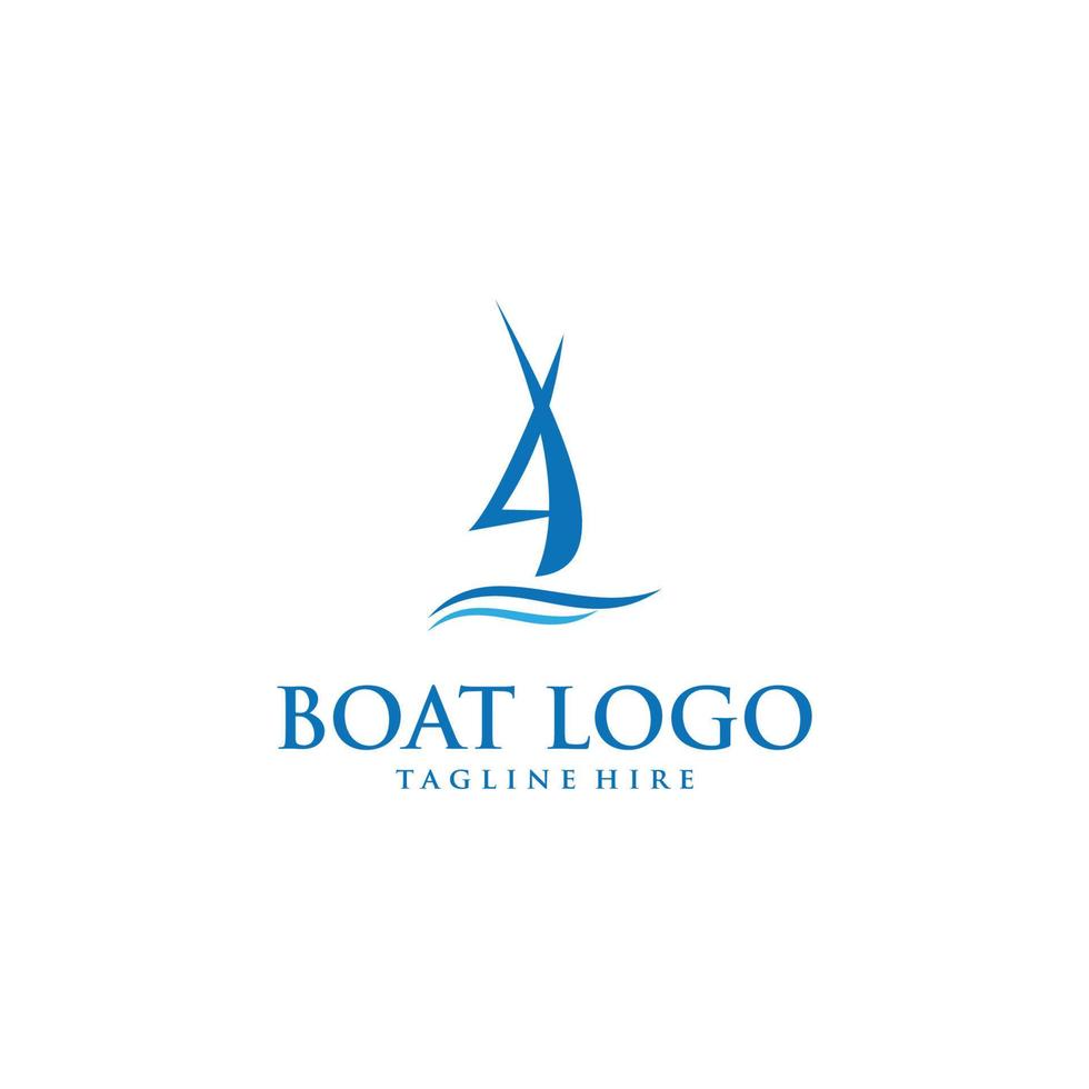 élément de marque graphique de vecteur de modèle de conception de logo de bateau.
