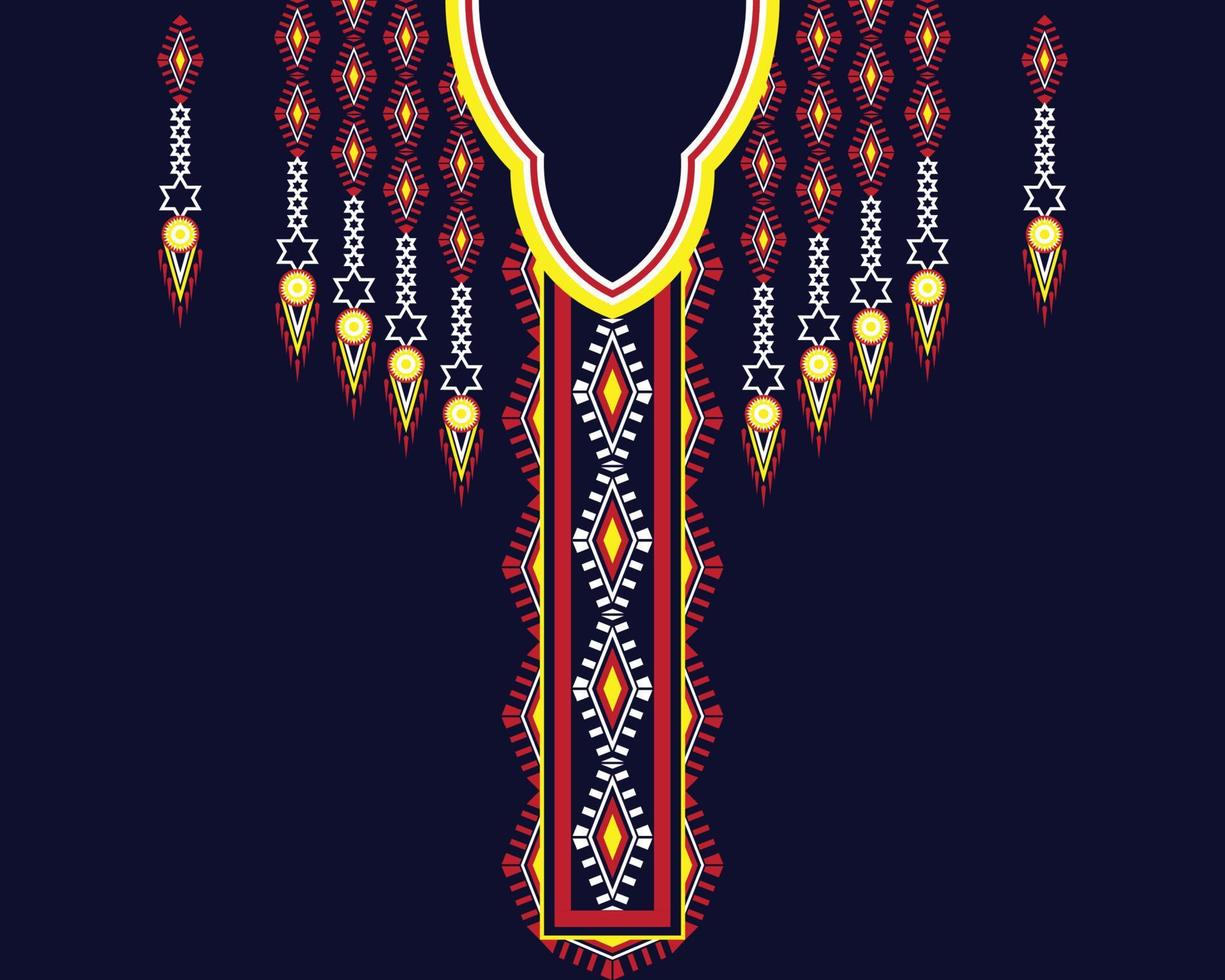 motif oriental géométrique collier traditionnel ethnique motifs de broderie pour les arrière-plans de la mode féminine, papiers peints, vêtements et enveloppements vecteur