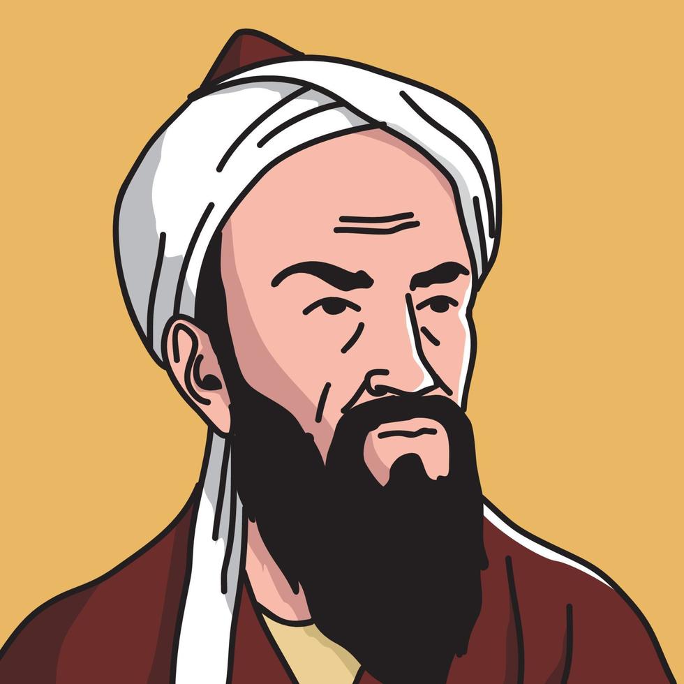 illustration vectorielle du mathématicien musulman al-biruni vecteur