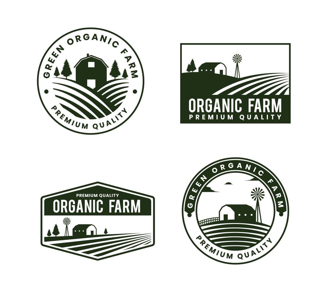 concept de logo de ferme pour badge ou autres vecteur