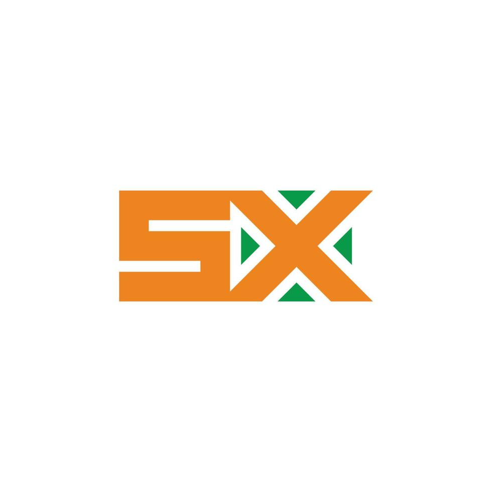 lettre sx carré géométrique focus flèches symbole logo vecteur