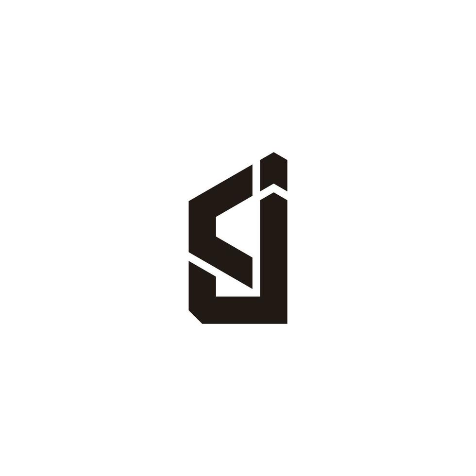 lettre cj simple ligne géométrique logo vecteur