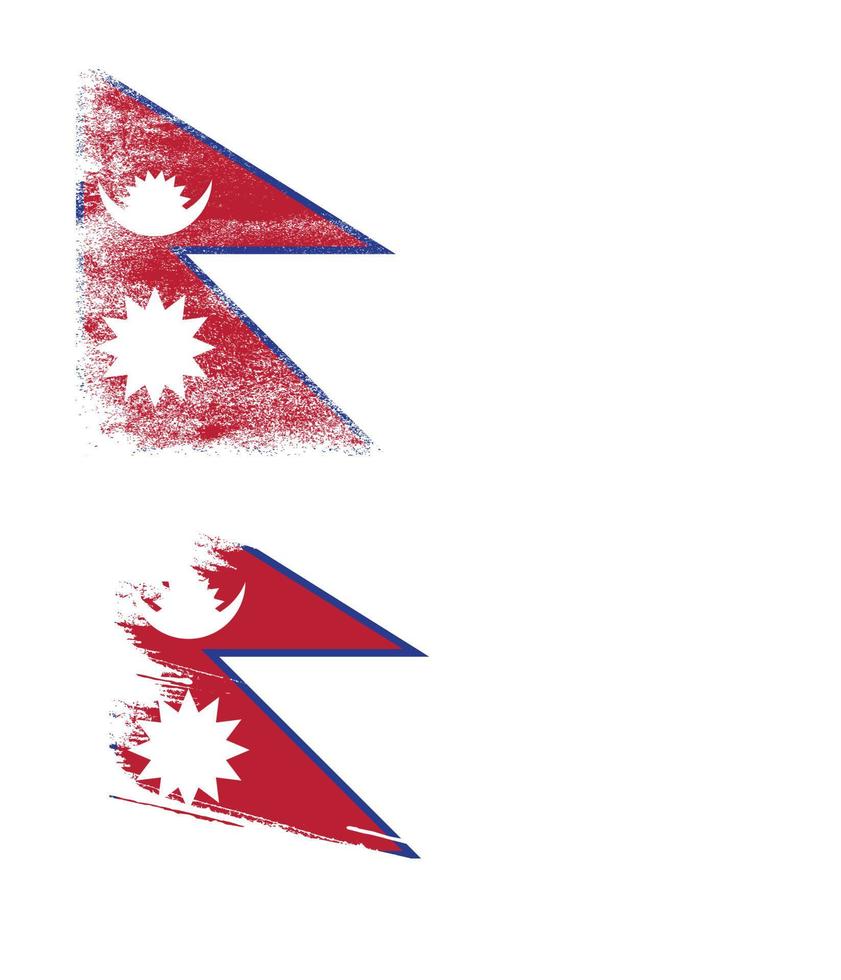 drapeau népalais avec texture grunge vecteur