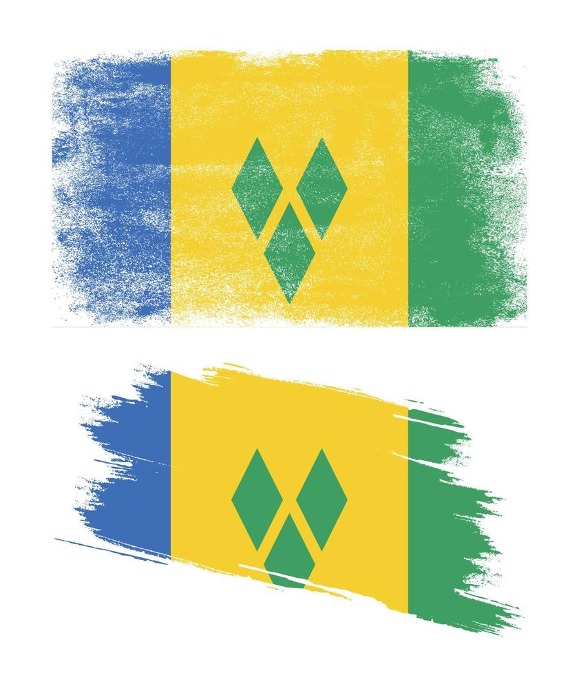 drapeau de saint vincent et les grenadines avec texture grunge vecteur