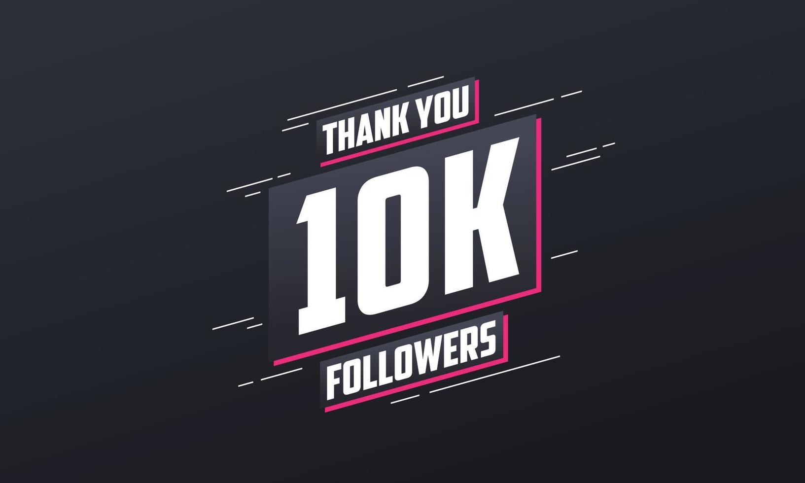 merci 10k followers, modèle de carte de voeux pour les réseaux sociaux. vecteur