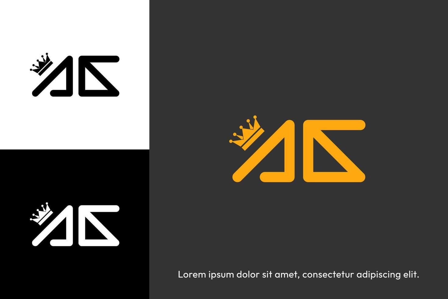 logotype doré avec logo couronne vecteur