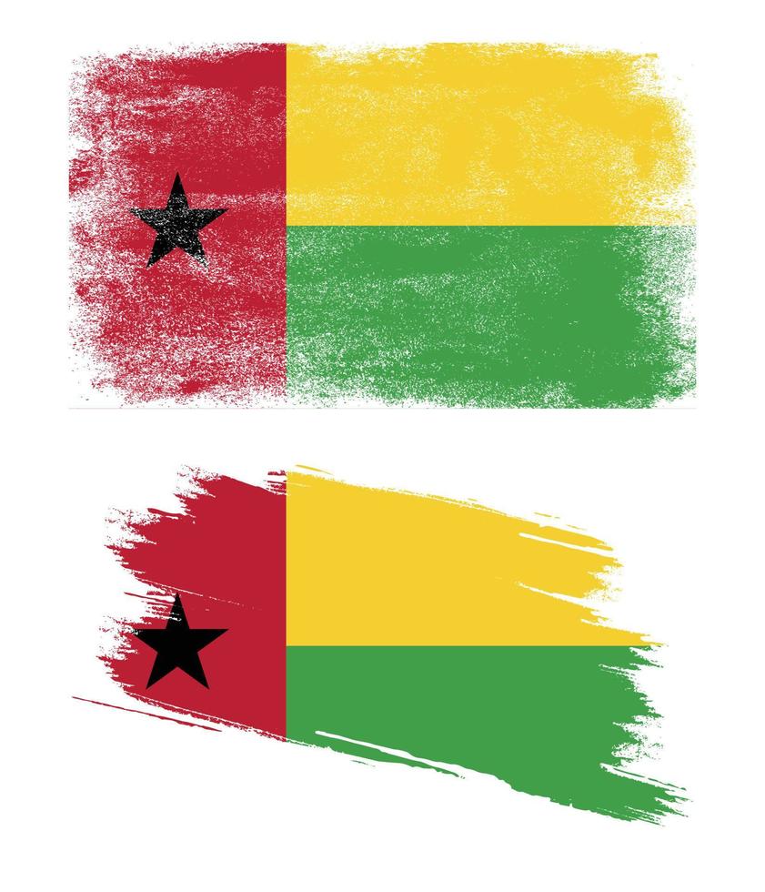 drapeau de la guinée bissau dans le style grunge vecteur