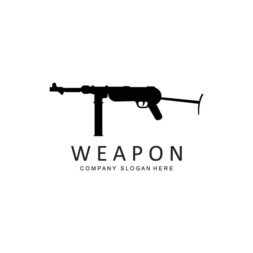 icône de vecteur de logo d'arme automatique. armes de combat. pistolets, carabines. illustration militaire et d'armes