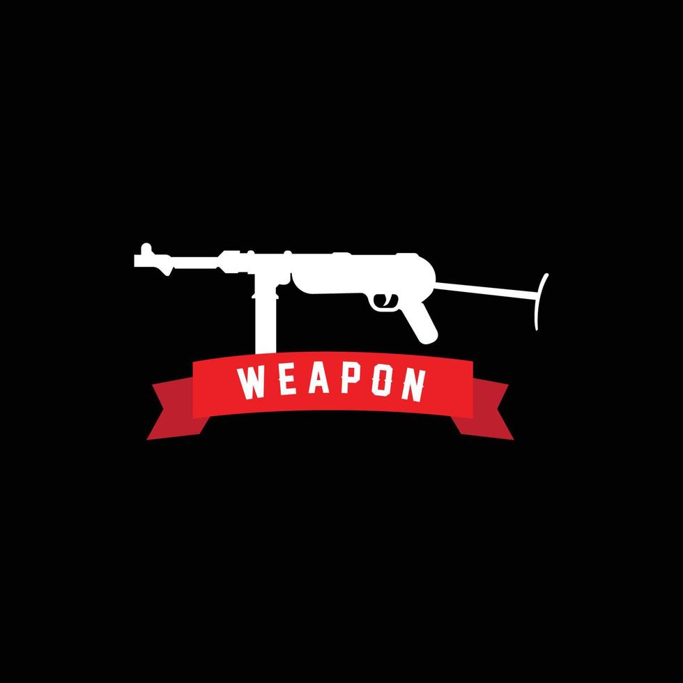 icône de vecteur de logo d'arme automatique. armes de combat. pistolets, carabines. illustration militaire et d'armes