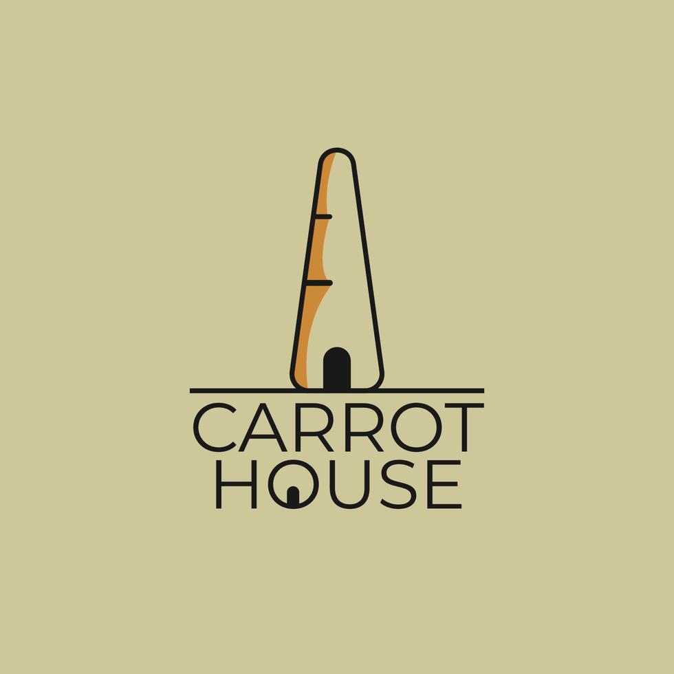 modèle de logo de maison de carotte pour les entreprises de restauration. inspiration de modèle de logo vintage. illustration vectorielle vecteur