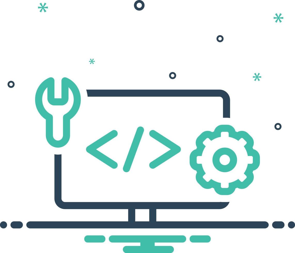 icône de mélange pour le développement web vecteur