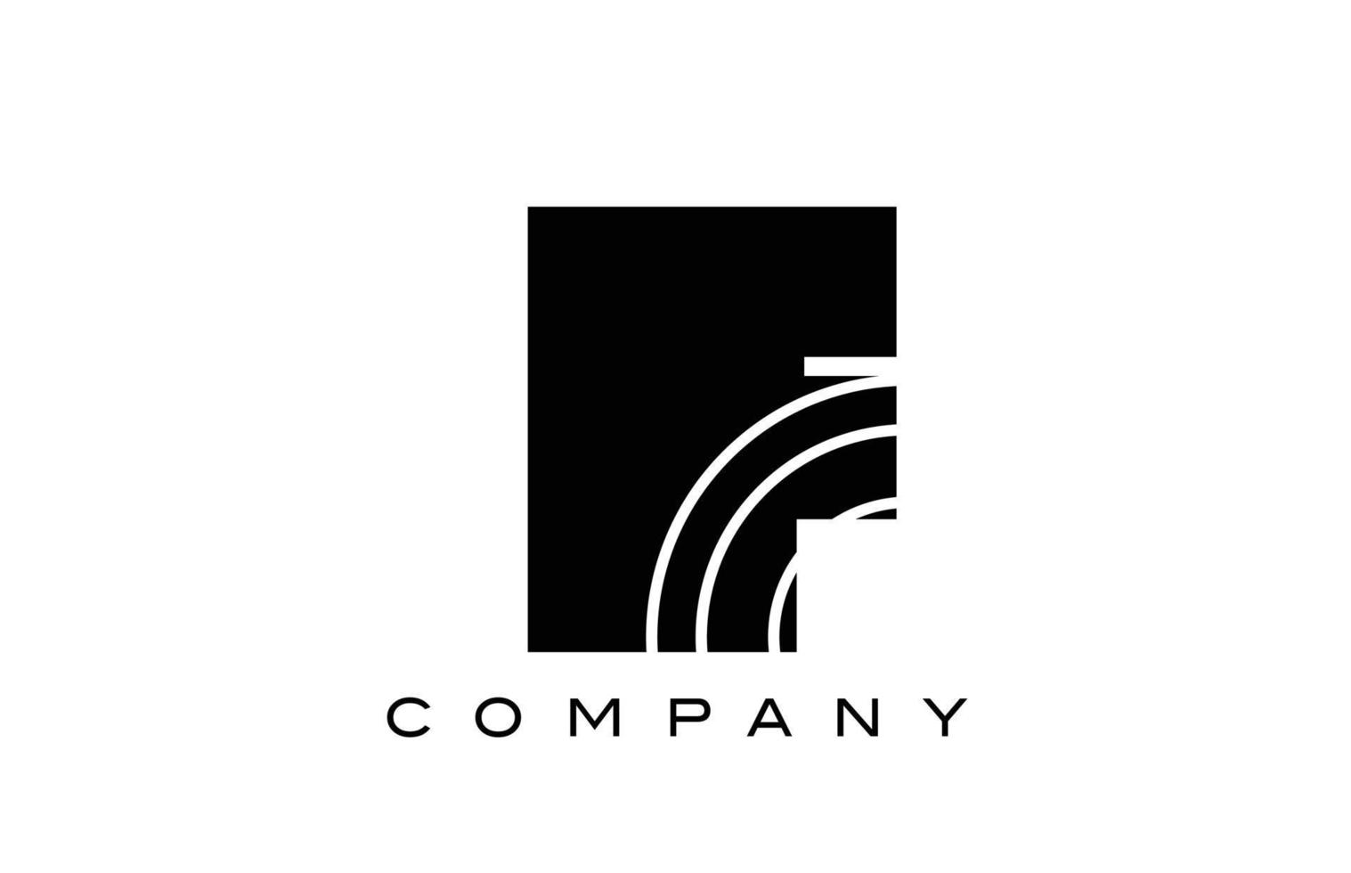 création d'icône logo lettre alphabet f géométrique noir et blanc. modèle créatif pour les entreprises et les entreprises avec des lignes vecteur