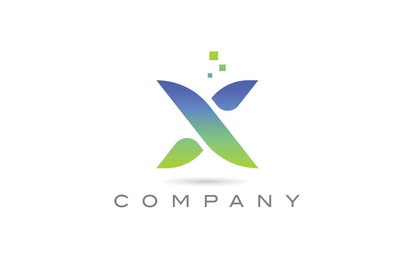 x icône verte du logo de la lettre de l'alphabet. modèle de conception créative pour les entreprises et les entreprises vecteur